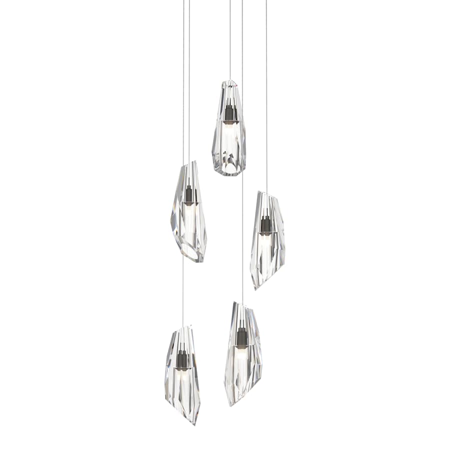 Hubbardton Forge Luma 5 Light 15" Wide Crystal Multi Light Pendant
