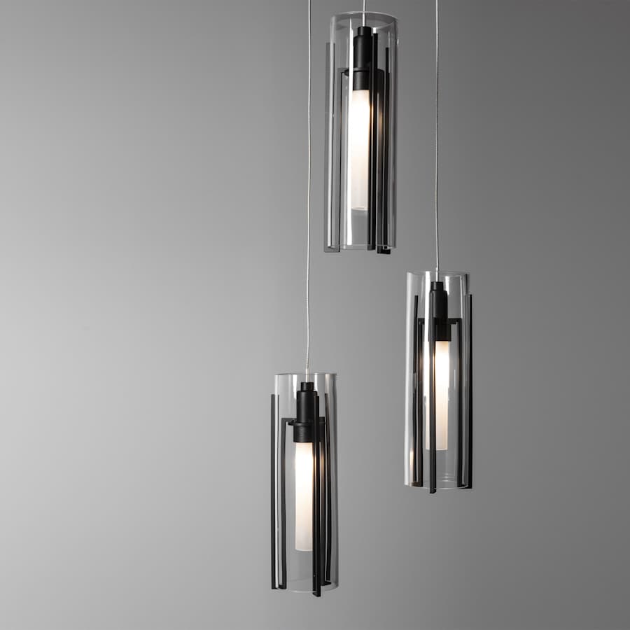 Hubbardton Forge Exos Glass 5 Light 14" Wide Suspension Multi Light Pendant