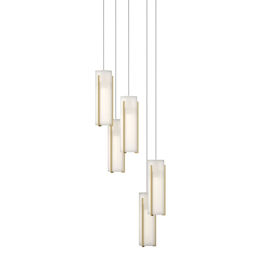 Hubbardton Forge Exos Glass 5 Light 14" Wide Suspension Multi Light Pendant