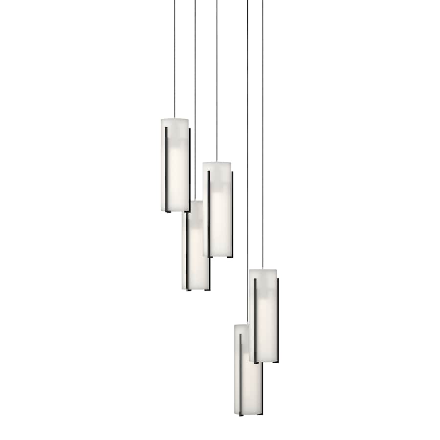 Hubbardton Forge Exos Glass 5 Light 14" Wide Suspension Multi Light Pendant