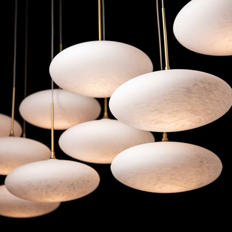 Hubbardton Forge Clouds 10 Light 48" Wide Linear Pendant