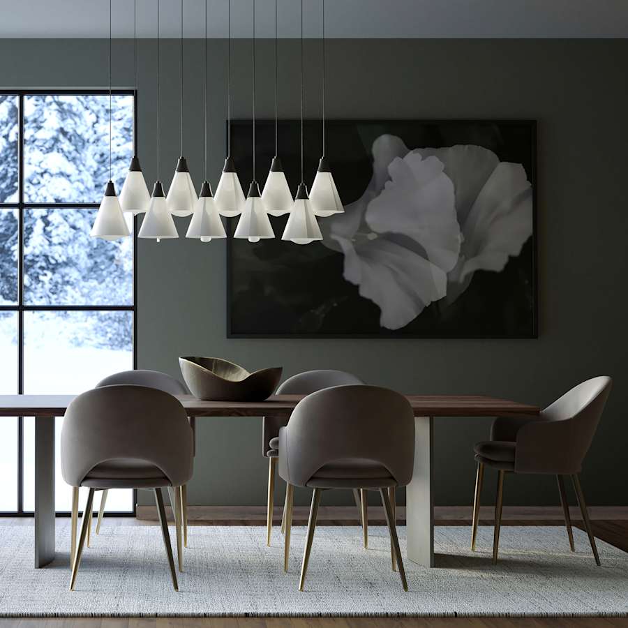 Hubbardton Forge Mobius 10 Light 46" Wide Linear Pendant