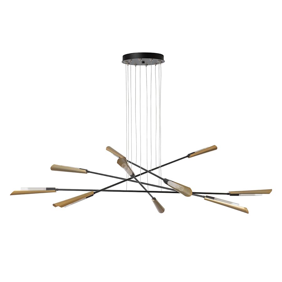 Hubbardton Forge Flight 10 Light 74" Wide Multi Light Pendant