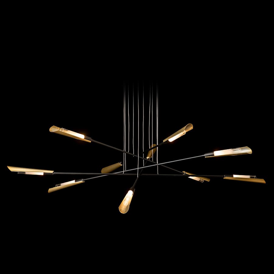 Hubbardton Forge Flight 10 Light 74" Wide Multi Light Pendant