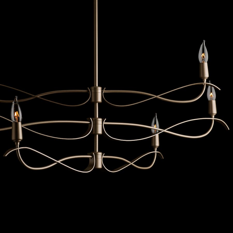 Hubbardton Forge Willow 6 Light 44" Wide Taper Candle Linear Chandelier