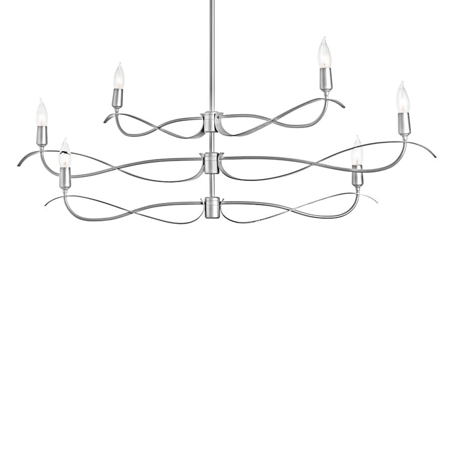 Hubbardton Forge Willow 6 Light 44" Wide Taper Candle Linear Chandelier