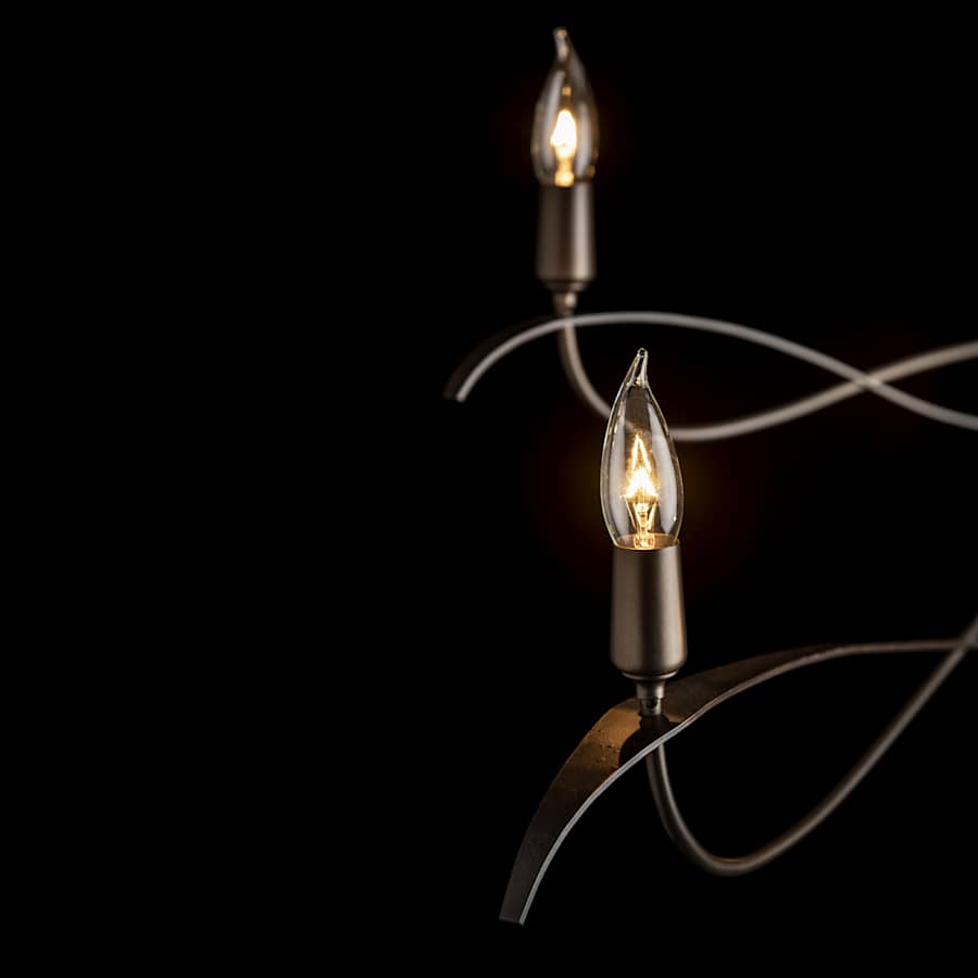 Hubbardton Forge Willow 6 Light 60" Wide Taper Candle Linear Chandelier