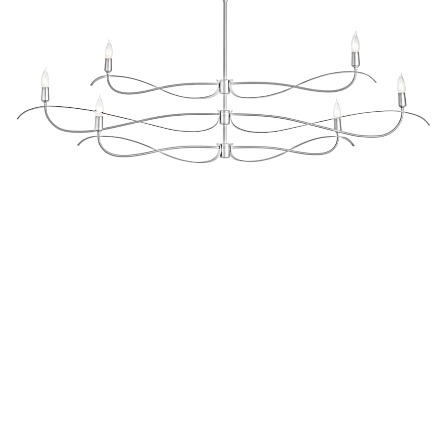 Hubbardton Forge Willow 6 Light 60" Wide Taper Candle Linear Chandelier
