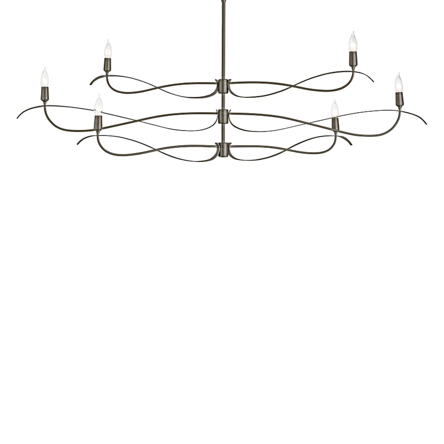 Hubbardton Forge Willow 6 Light 60" Wide Taper Candle Linear Chandelier
