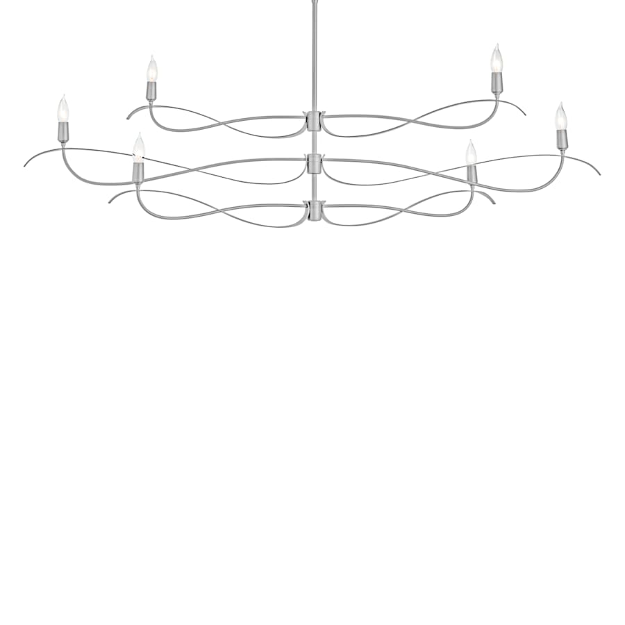 Hubbardton Forge Willow 6 Light 60" Wide Taper Candle Linear Chandelier