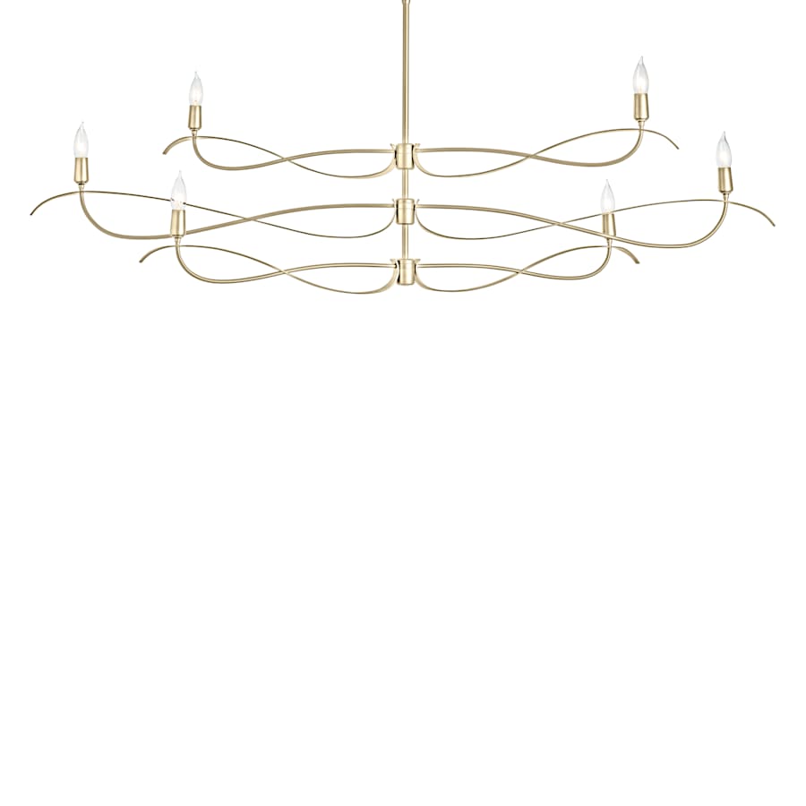 Hubbardton Forge Willow 6 Light 60" Wide Taper Candle Linear Chandelier