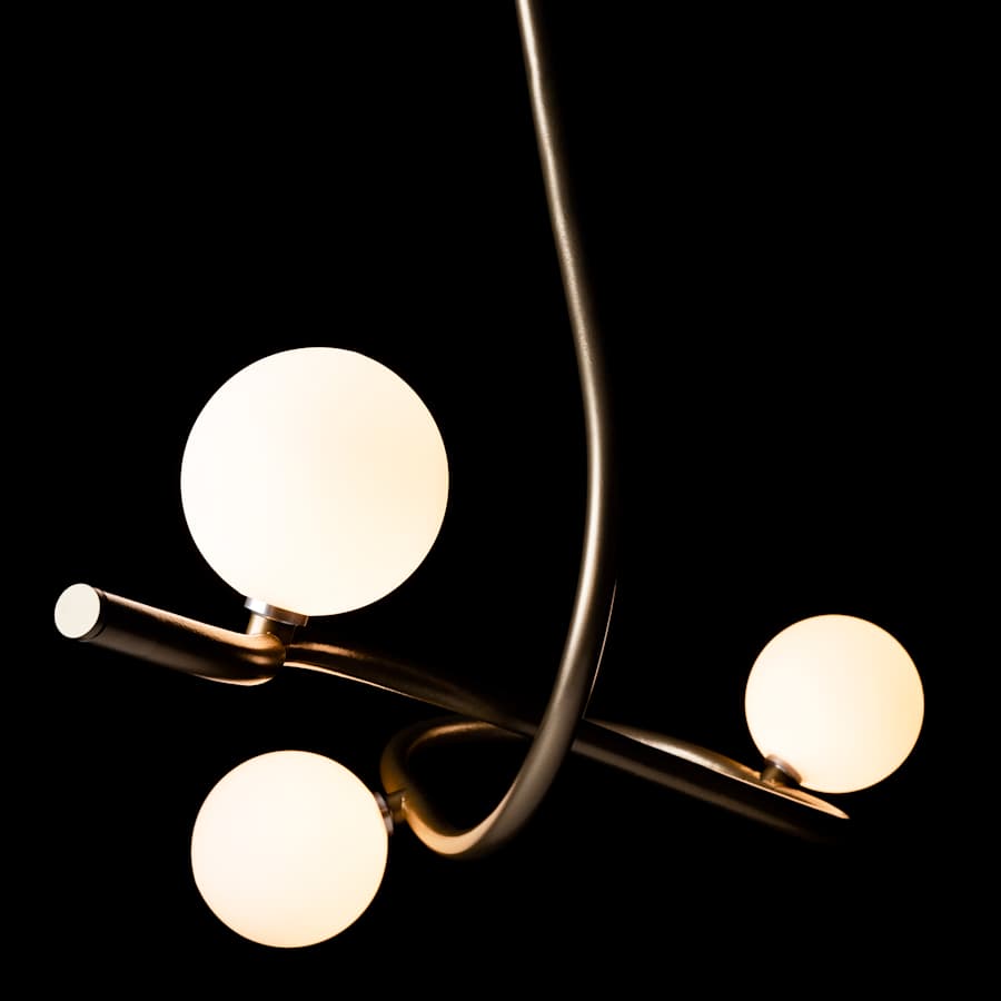 Hubbardton Forge Slide 3 Light 45" Wide Abstract Linear Chandelier