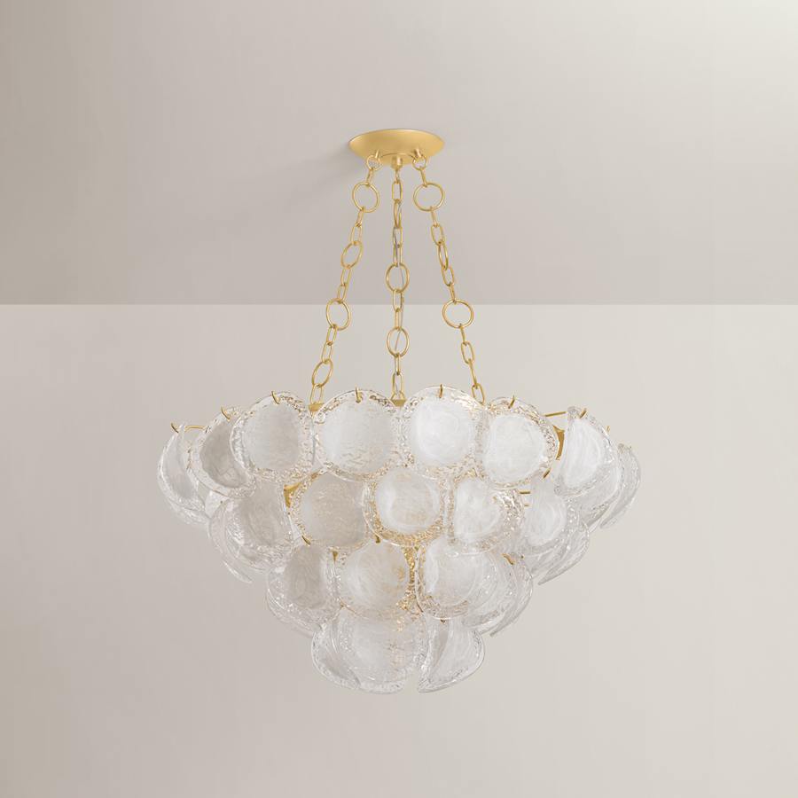 Hudson Valley Lighting Cedar Hill 9 Light 39" Wide Waterfall Chandelier with Piastre Glass Shades