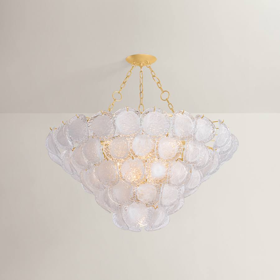 Hudson Valley Lighting Cedar Hill 17 Light 47" Wide Waterfall Chandelier with Piastre Glass Shades