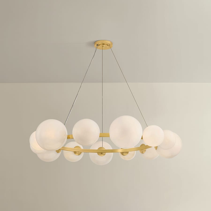 Hudson Valley Lighting Pacama 13 Light 55" Wide Ring Chandelier with Seedy Cloud Glass Shades