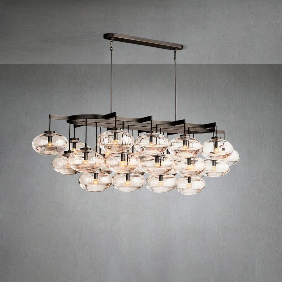 Curvette Clear Glass Linear Chandelier 72"