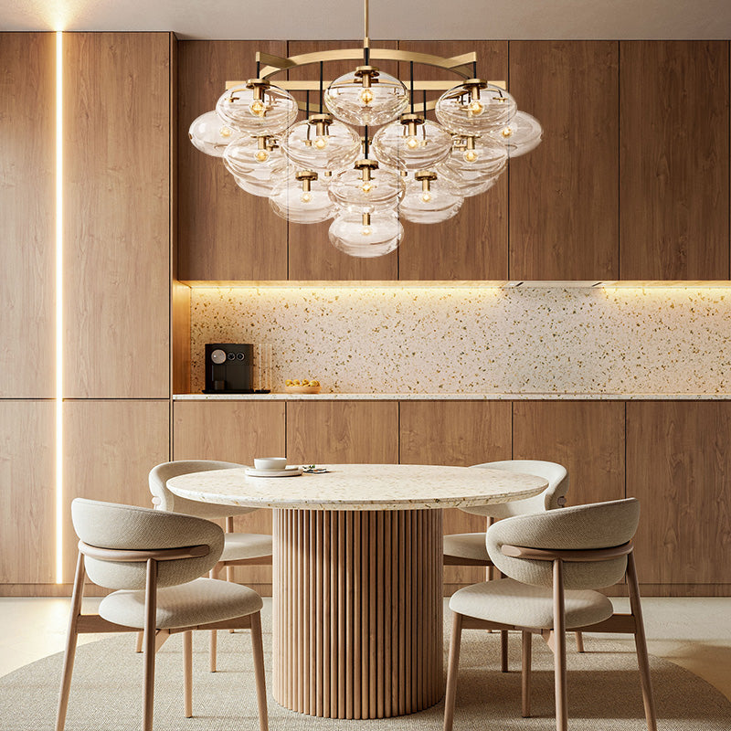Curvette Clear Glass Round Chandelier 48"