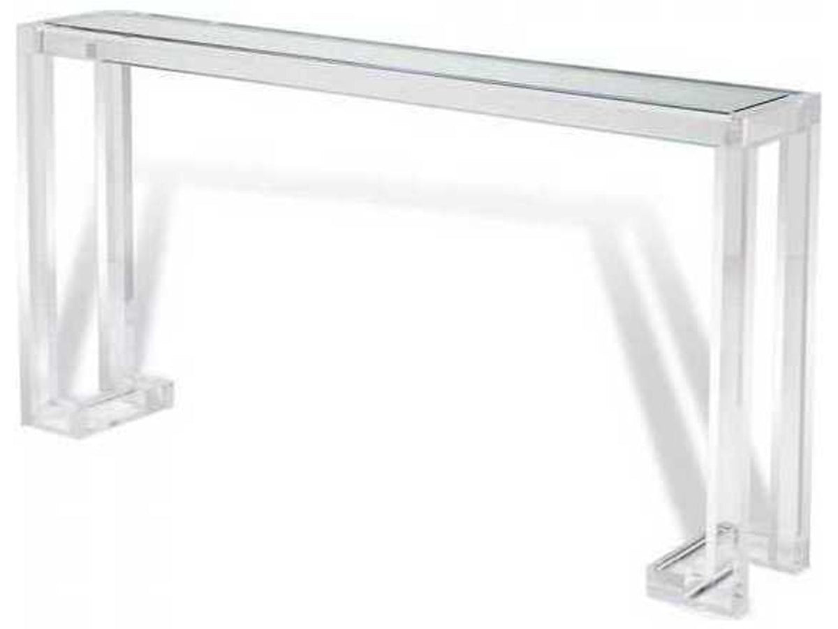Ava Rectangular Console Table with Acrylic and Glass in Clear