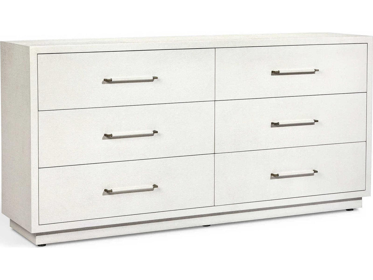 Taylor 6-Drawer Dresser Faux Linen and Champagne Silver