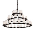 Justice Design Group Textile 45 Light 60" Wide Ring Chandelier with White Shade