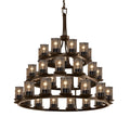 Justice Design Group Wire Mesh 36 Light 42" Wide Pillar Candle Ring Chandelier with Wire Mesh Shades