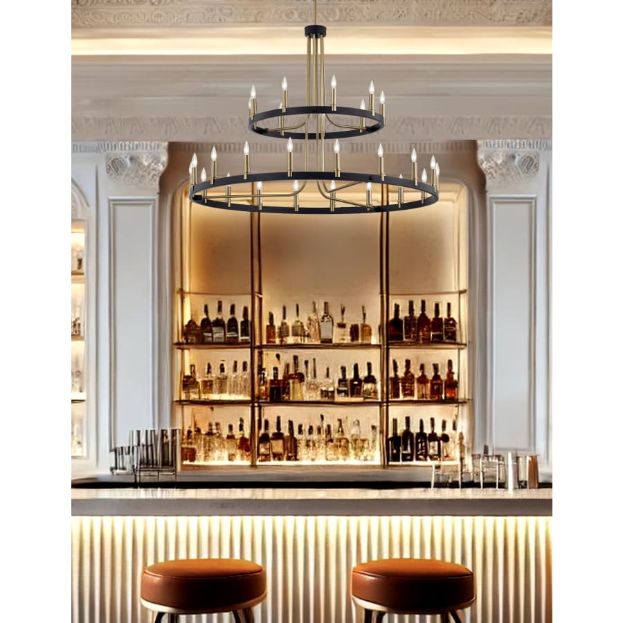 Justice Design Group Clayton 27 Light 42" Wide Ring Chandelier