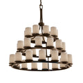 Justice Design Group Limoges 36 Light 42" Wide Candle Style Chandelier with Porcelain Pleated Shades