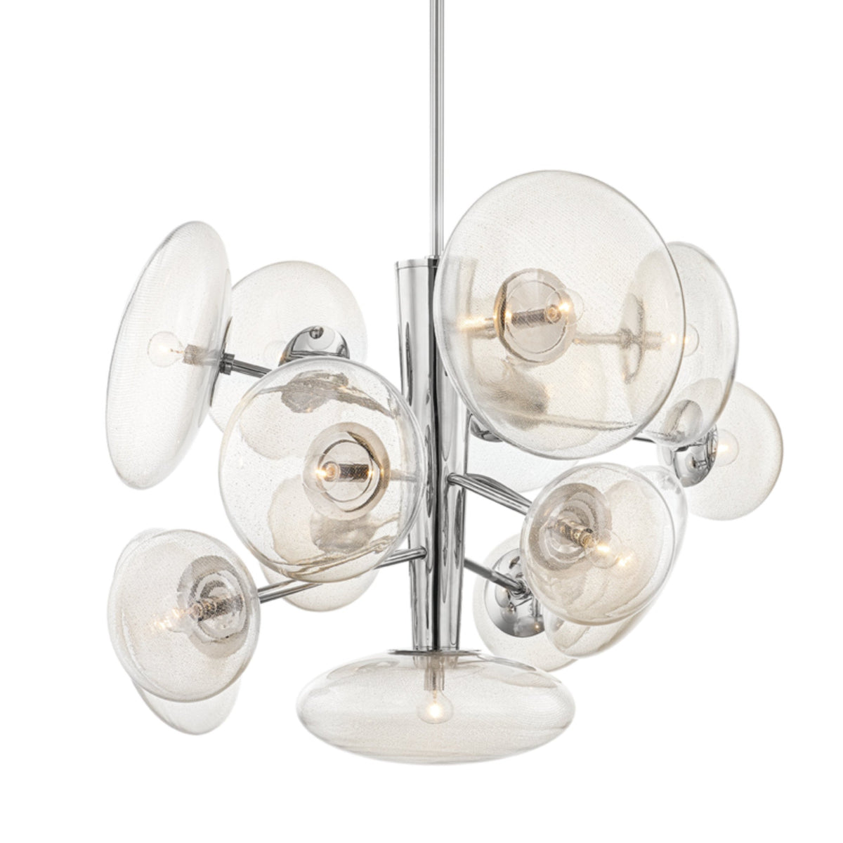 Opera 14-Light Chandelier in Polished Nickel by Kelly Behun 55L x 55W x 33H
