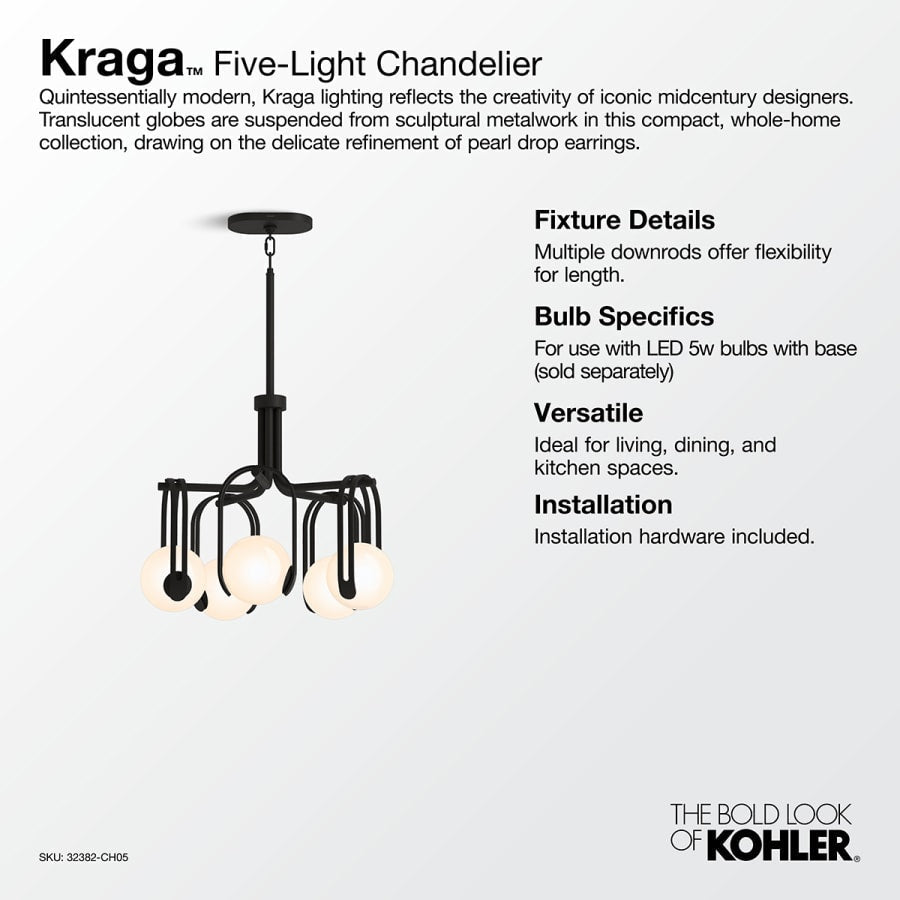 Kohler Lighting Kraga 5 Light 23" Wide Chandelier