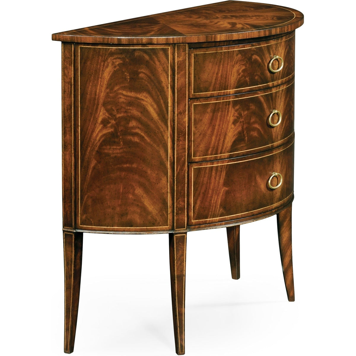 Jonathan Charles Biedermeier Style Mahogany Demilune Cabinet (494004-LAM)