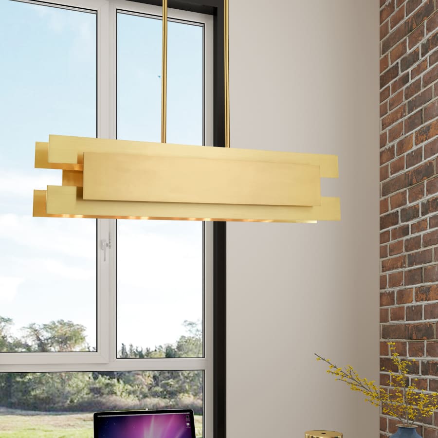 Livex Lighting Varick 4 Light 36" Wide Linear Chandelier
