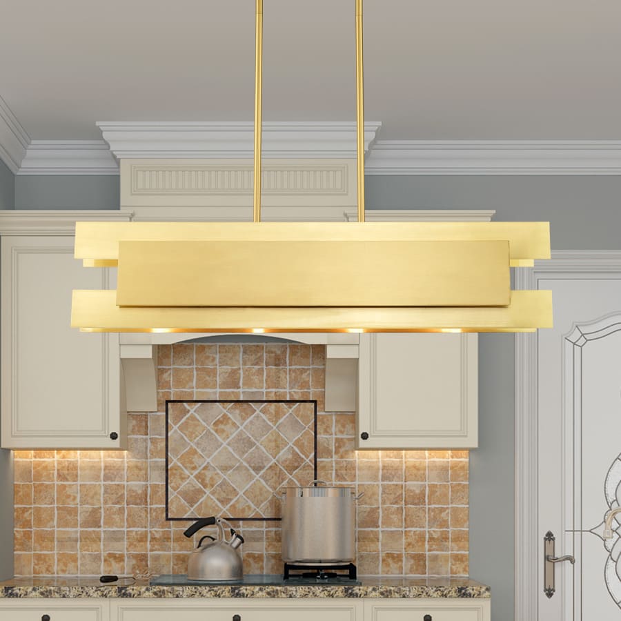 Livex Lighting Varick 4 Light 36" Wide Linear Chandelier