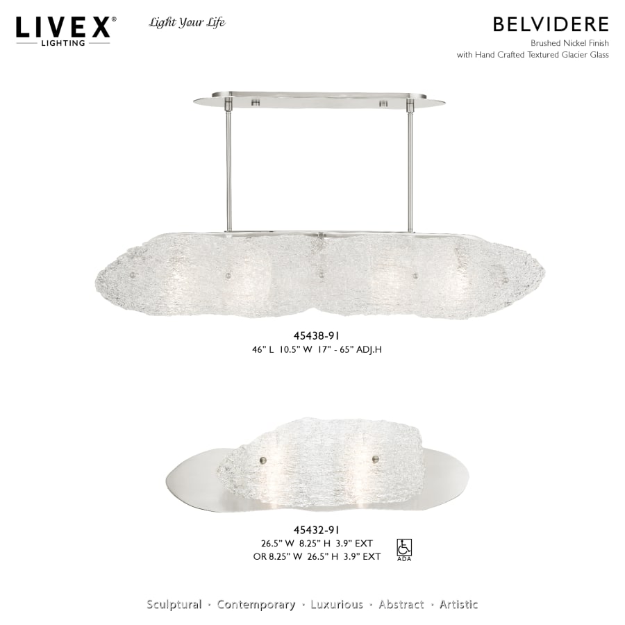 Livex Lighting Belvidere 5 Light 46" Wide Linear Chandelier