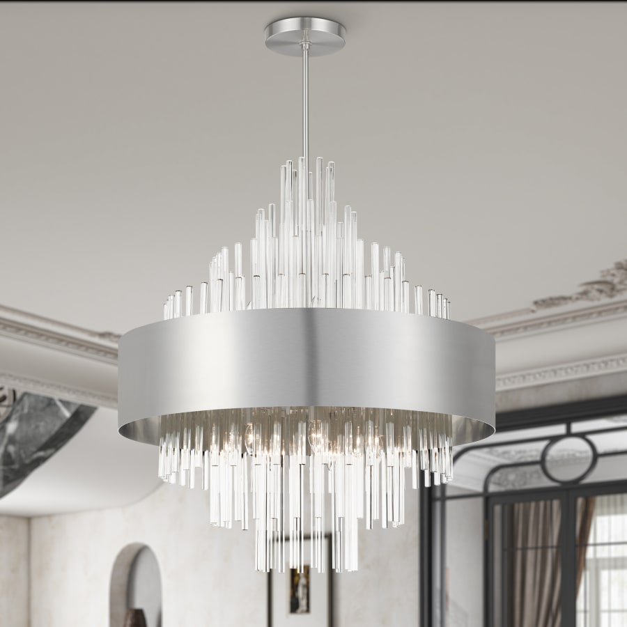 Livex Lighting Orenburg 14 Light 35" Wide Crystal Waterfall Chandelier