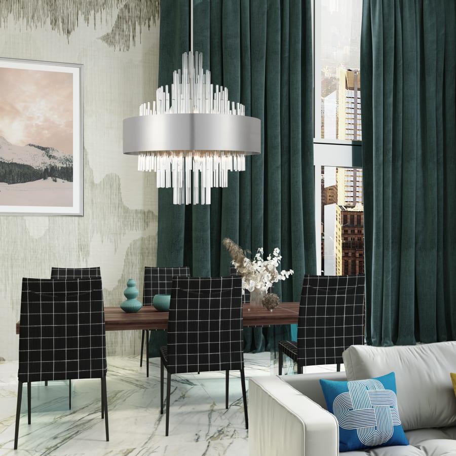 Livex Lighting Orenburg 14 Light 35" Wide Crystal Waterfall Chandelier