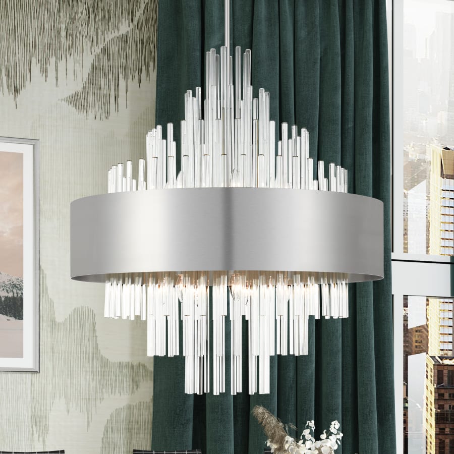 Livex Lighting Orenburg 14 Light 35" Wide Crystal Waterfall Chandelier