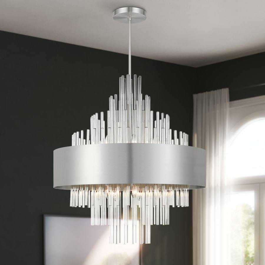 Livex Lighting Orenburg 14 Light 35" Wide Crystal Waterfall Chandelier
