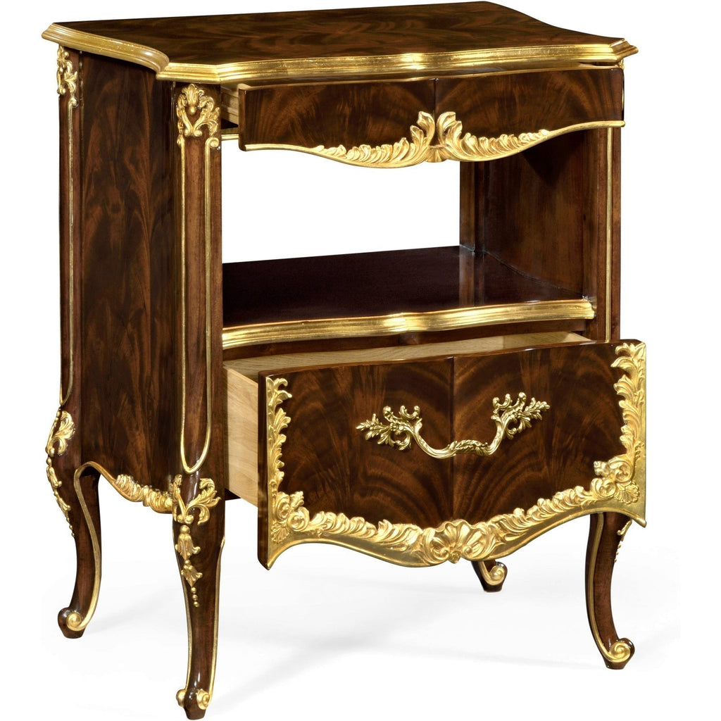 Jonathan Charles Mahogany & Gilded Nightstand (495504-BMA-GIL)