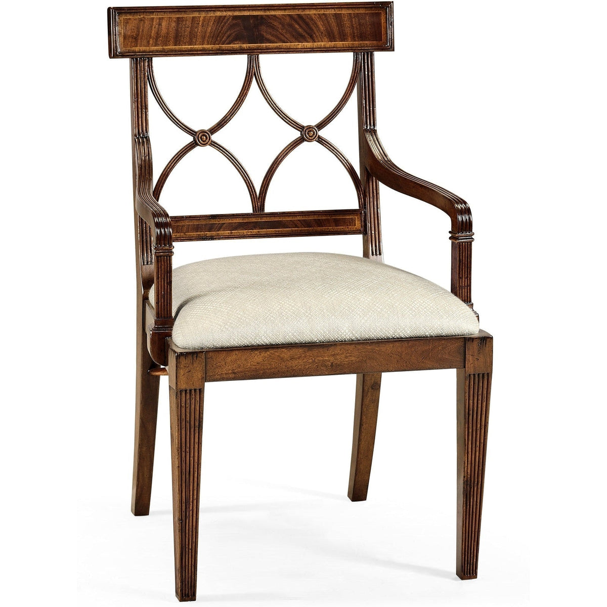Jonathan Charles Buckingham Curved Back Arm Chair (494347-AC-MAH-F200) - Set of 2