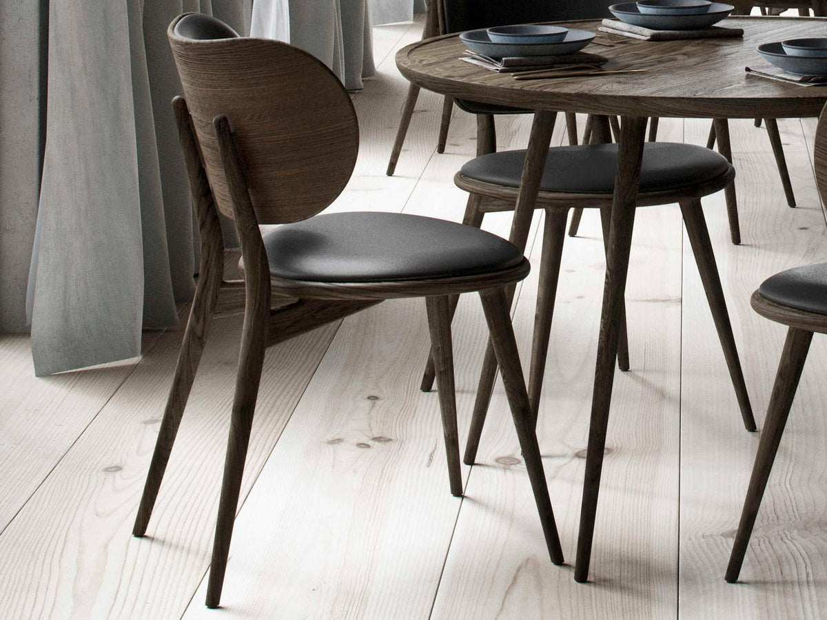 The Dining Chair Leather Brown Upholstered Side Dining Chair