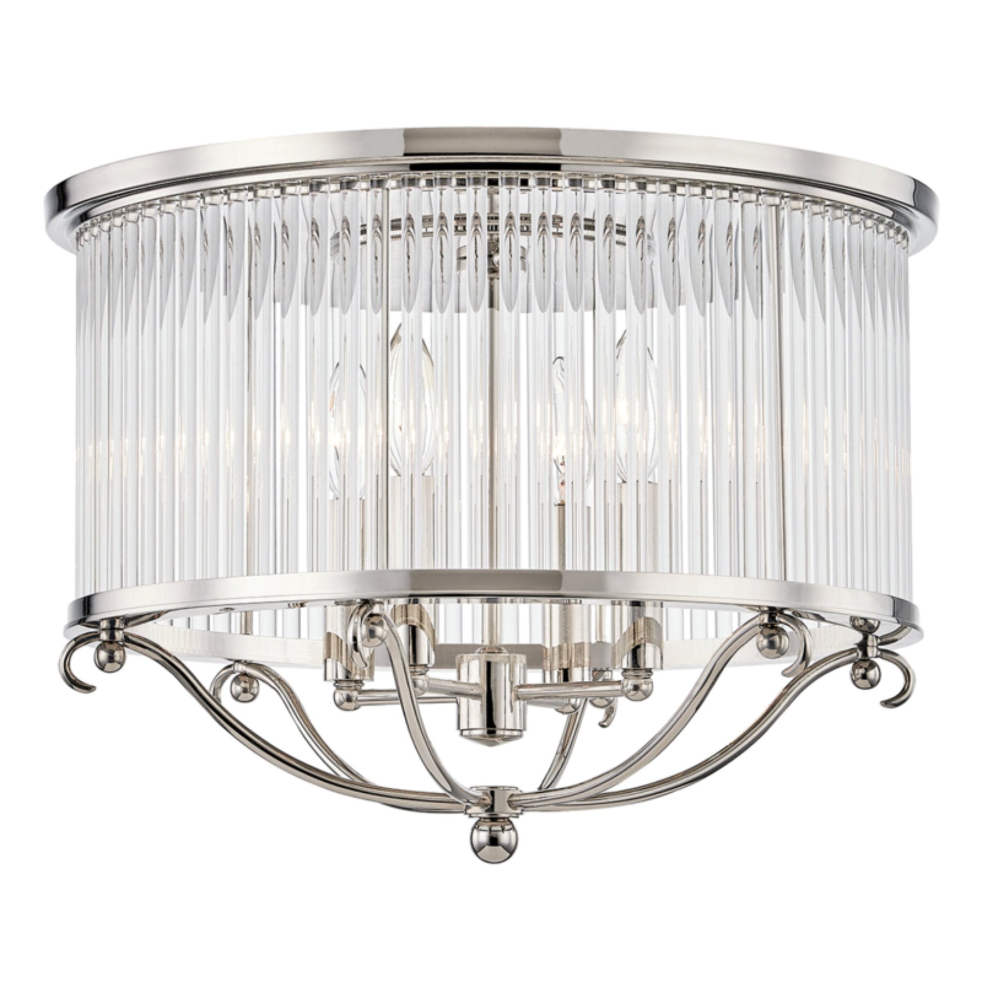 Glass No.1 4-Light Semi Flush in Polished Nickel by Mark D. Sikes 19L x 19W x 12.75H
