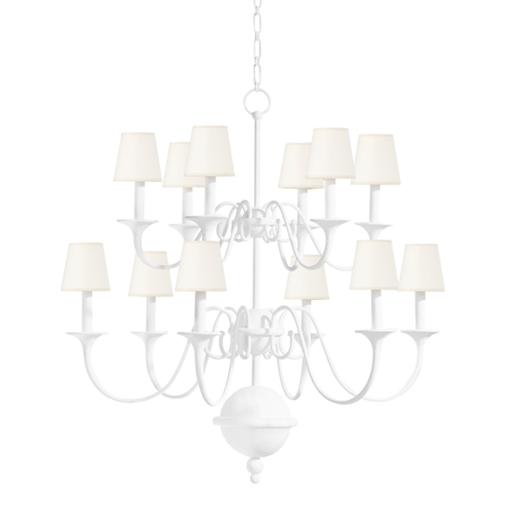 Windsor 12-Light Chandelier in White Plaster by Mark D. Sikes 38L x 38W x 39H