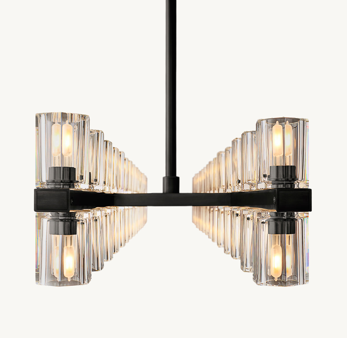Arcachon Wine Glasses Led Rectangular Crystal  Chandelier 72"
