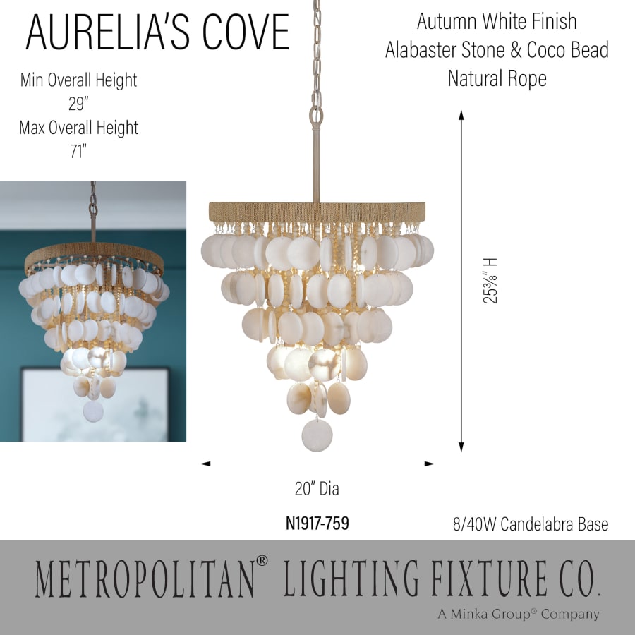Metropolitan Aurelias Cove 8 Light 20" Wide Pendant