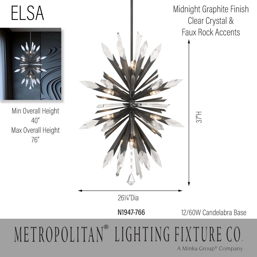 Metropolitan Elsa 12 Light 26" Wide Crystal Pendant