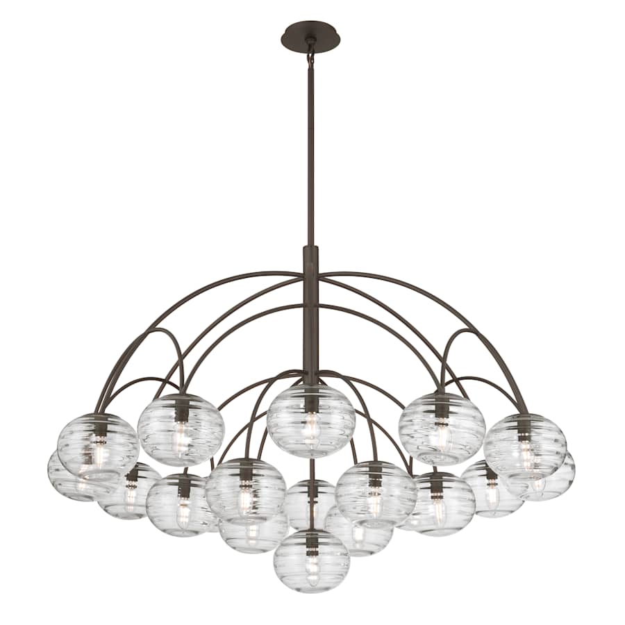 Metropolitan Lenora 19 Light 48" Wide Chandelier with Clear, Water Glass Shades