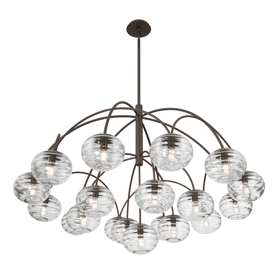 Metropolitan Lenora 19 Light 48" Wide Chandelier with Clear, Water Glass Shades