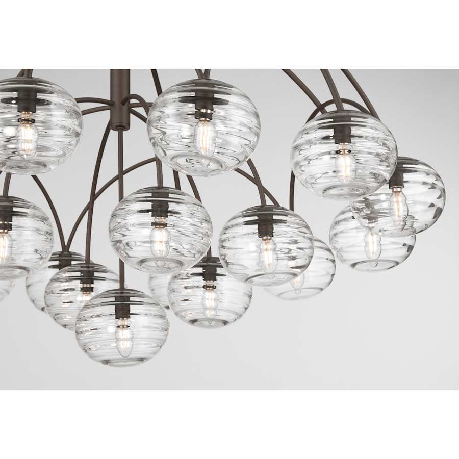 Metropolitan Lenora 19 Light 48" Wide Chandelier with Clear, Water Glass Shades