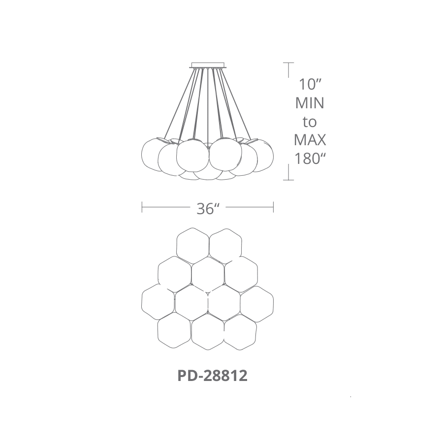 Modern Forms Cosmic 12 Light 36" Wide 3000K LED Suspension Multi Light Pendant