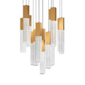 Modern Forms Cinema 23" Wide LED Crystal Multi Light Pendant with Clear, Seedy Crystal Shades